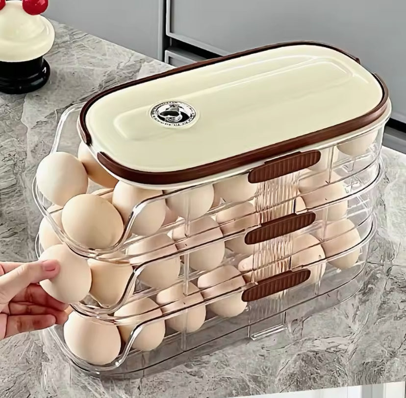 Transparent Automatic Rolling Egg Container, Refrigerator Egg Storage Box, Refrigerator Egg Shelf Transparent Automatic Rolling Egg Container, Refrigerator Egg Storage Box, Refrigerator Egg Shelf